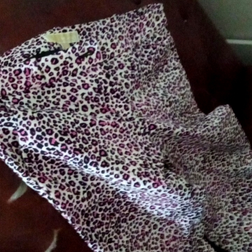 Michael Kors pink leopard print pants